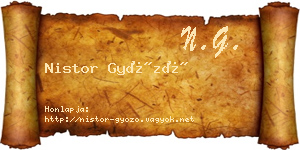 Nistor Győző névjegykártya